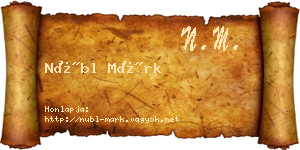 Nübl Márk névjegykártya